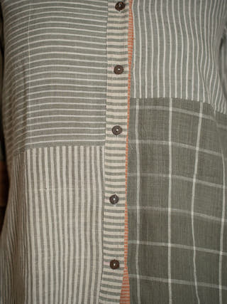 Wabi Sabi Grey Shirt With Multiple Textures & Weave