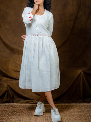 SHVET Midi Dress White