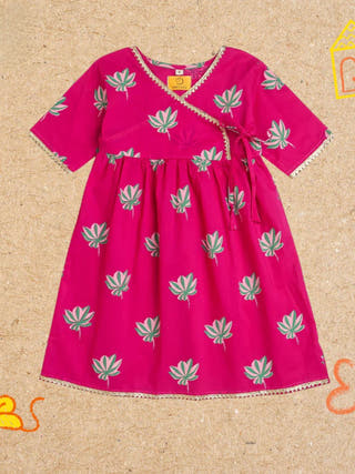 Lotus Bloom Purple Ethnic Wear Girls