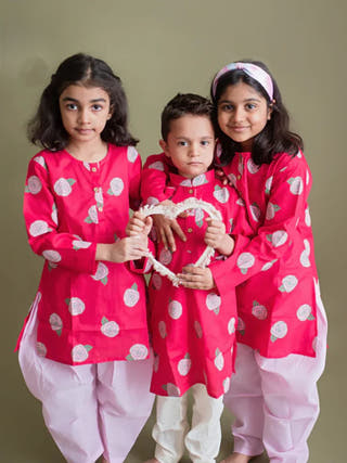 Blooming Red Ethnic Wear Boys