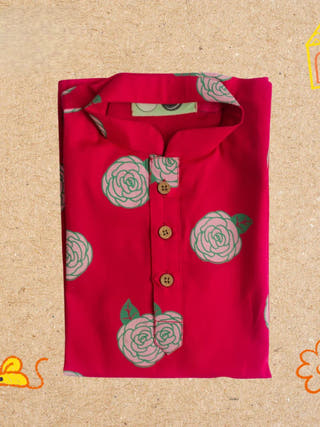 Blooming Red Ethnic Wear Boys