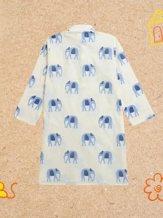 Rupa The Elephant White Ethnic Wear Boys