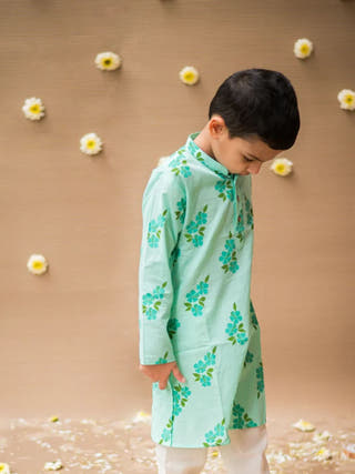 Lane of Happiness Blue Ethnic Wear Boys