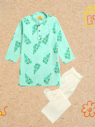 Lane of Happiness Blue Ethnic Wear Boys