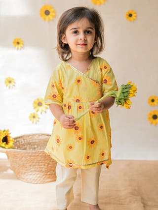 Lane of Dreams Yellow Girls Ethnic Wear