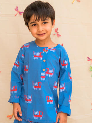 Whirly Cement Mixer Blue Unisex Nightdress