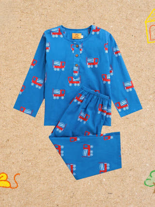 Whirly Cement Mixer Blue Unisex Nightdress