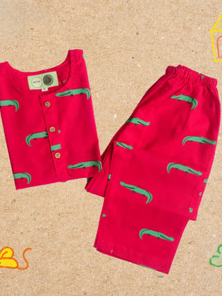 Crocodile Unisex Red Nightdress