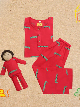 Crocodile Unisex Red Nightdress