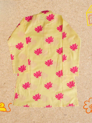 Lotus Bloom Yellow Ethnic Wear Boys