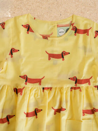 A Dog's Life Yellow Cotton Dress