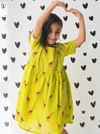 Green Triangle Cotton Dress