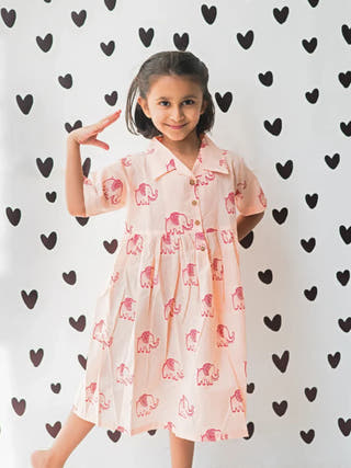 A Stomping Elephant Cotton Dress