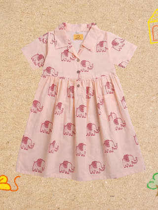 A Stomping Elephant Cotton Dress