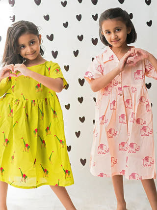 A Stomping Elephant Cotton Dress