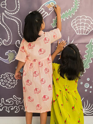 A Stomping Elephant Cotton Dress