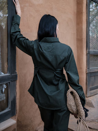 Deep Green Seattle Wrap Shirt