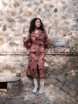 Copper Triangle Printed Copenhagen Trench