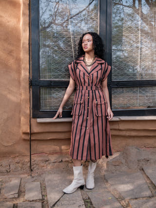 Copper Stripes Harajuku Trench