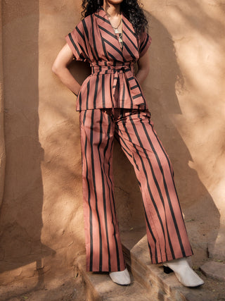 Copper Stripes Friday Flared Pants The Terra Tribe