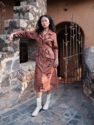 Copper Line Printed Copenhagen Trench