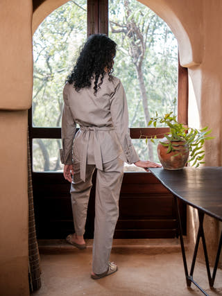 Grey Nara Front Knot Shirt