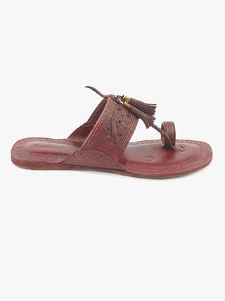 The Burgandy Legacy Kolhapuri Chappal for Women