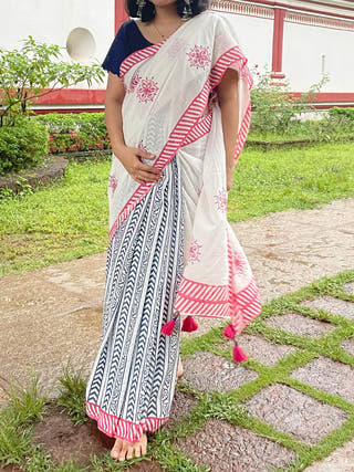 Kusum Mul Cotton Saree Pink Mogasu