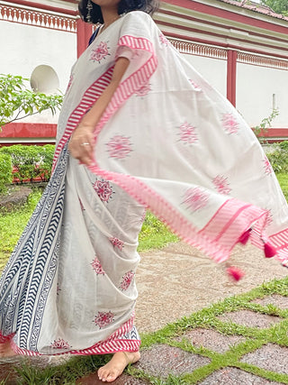 Kusum Mul Cotton Saree Pink Mogasu