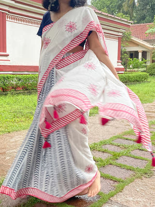 Kusum Mul Cotton Saree Pink Mogasu