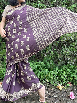 Shilp Mul Cotton Saree Burgundy Mogasu