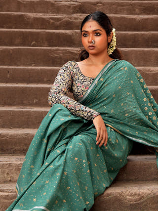 Cazulo Mul Cotton Saree