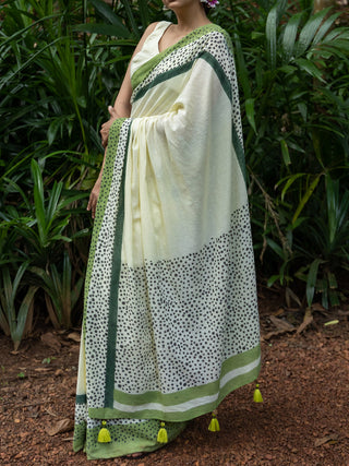 Miri Mul Cotton Saree Green Mogasu