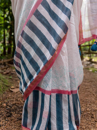 Paana Chanderi Saree Pink Mogasu