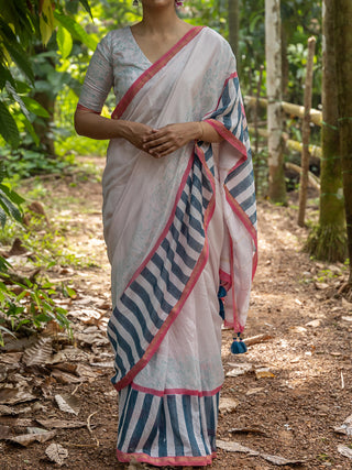 Paana Chanderi Saree Pink Mogasu