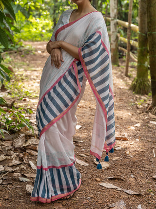 Paana Chanderi Saree Pink Mogasu