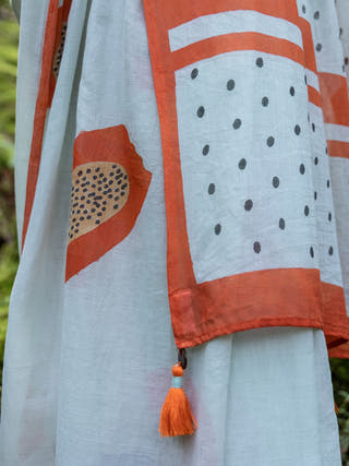 Popai Mul Cotton Saree Blue Mogasu