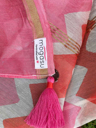 Sheem Chanderi Saree Orange Mogasu