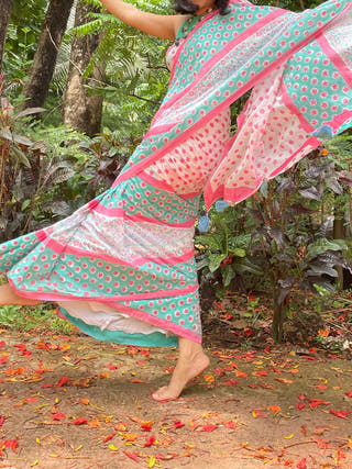 Kingfisher Mul Cotton Saree Green Mogasu