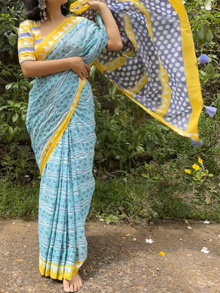 Sunbird Mul Cotton Saree Purple Mogasu