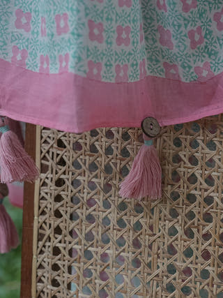 Flor Mul Cotton Saree Pink Mogasu