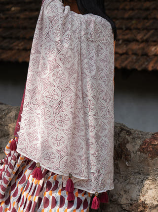 Teto Mul Cotton Saree Maroon Mogasu