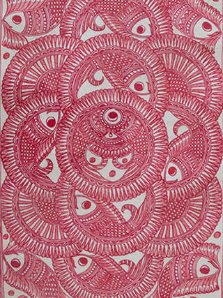Fish Maze Madhubani Painting Wall Art