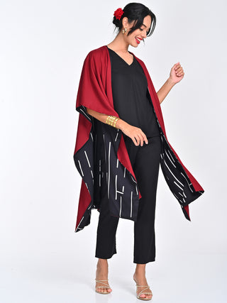 Black Cedar Cape Top And Pants Set Saltpetre