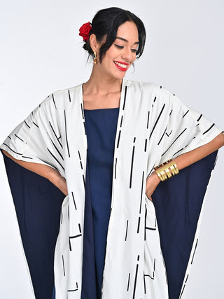 Cream Cedar Cape Navy Dress Set Saltpetre