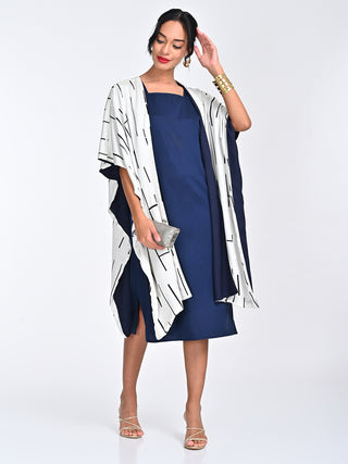 Cream Cedar Cape Navy Dress Set Saltpetre