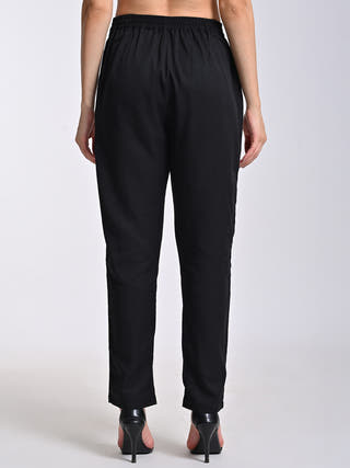 Linen Black Tunic With Trousers Co-Ord Set Saltpetre