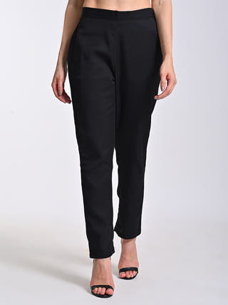 Linen Black Tunic With Trousers Co-Ord Set Saltpetre
