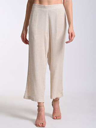 Linen Beige Long Shirt With Trousers Co-Ord Set Saltpetre