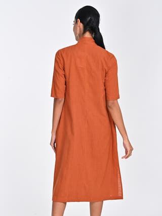 Rust Draped Overlay & Black Midi Saltpetre